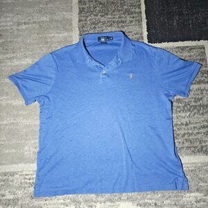 Polo Ralph Lauren Mens Blue Classic-Fit Short Sleeve Pony Logo Soft Shirt L
